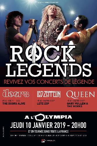 Rock Legends en tournée en France en 2019 avec Led Zeppelin, The Doors