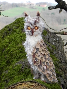 Hibou grand duc art textile Hibou grand duc art textile