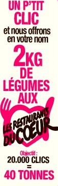 UN CLIC, 2KG DE LÉGUMES OFFERTS AUX RESTO DU COEUR UN CLIC, 2KG DE LÉGUMES OFFERTS AUX RESTO DU COEUR