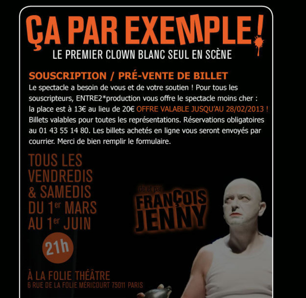 ÇA PAR EXEMPLE ! à La Folie Théâtre tous les vendredis & samedis à 21h du 1er mars au 1er juin !