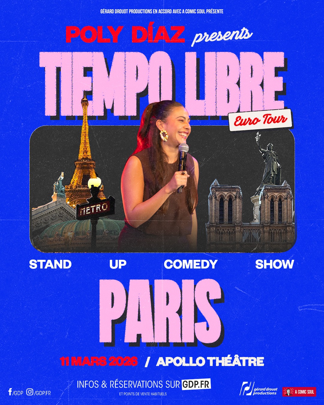 Poly Diaz vient faire rire l'Apollo Théâtre le 11 mars 2026 en espagnol