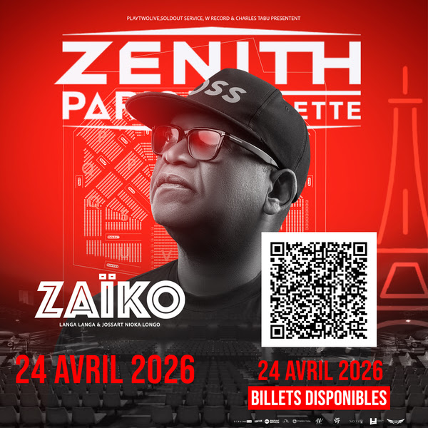Zaïko Langa Langa en concert au Zénith de Paris le 24 avril 2026.