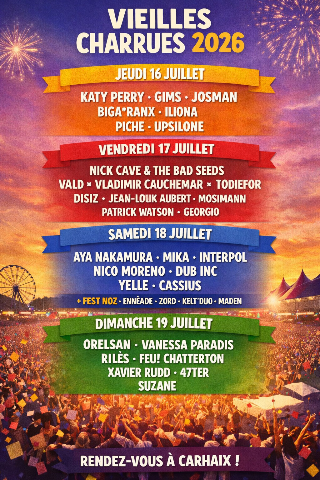 Vieilles Charrues 2026 : À skis, en luge ou en covoit’… Vieilles Charrues 2026 : À skis, en luge ou en covoit’…