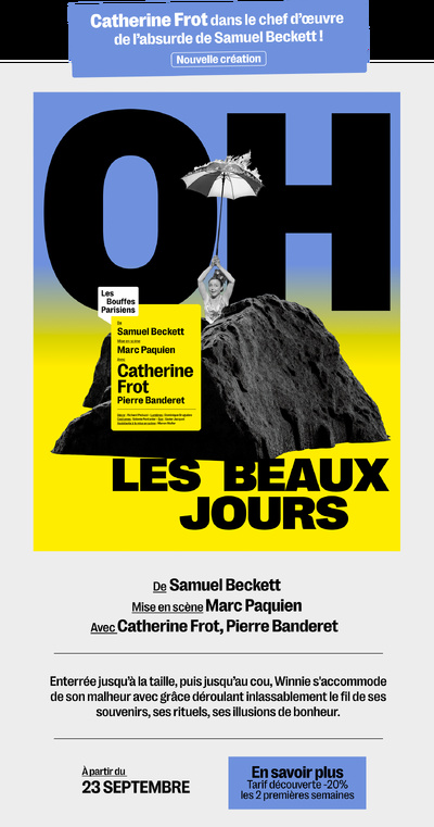 Catherine Frot retrouve Winnie dans Oh les beaux jours aux Bouffes Parisiens