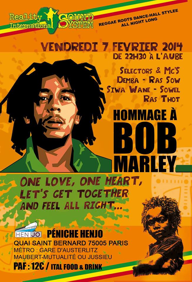 soirée Hommage Anniversaire de BOB MARLEY - Reality International