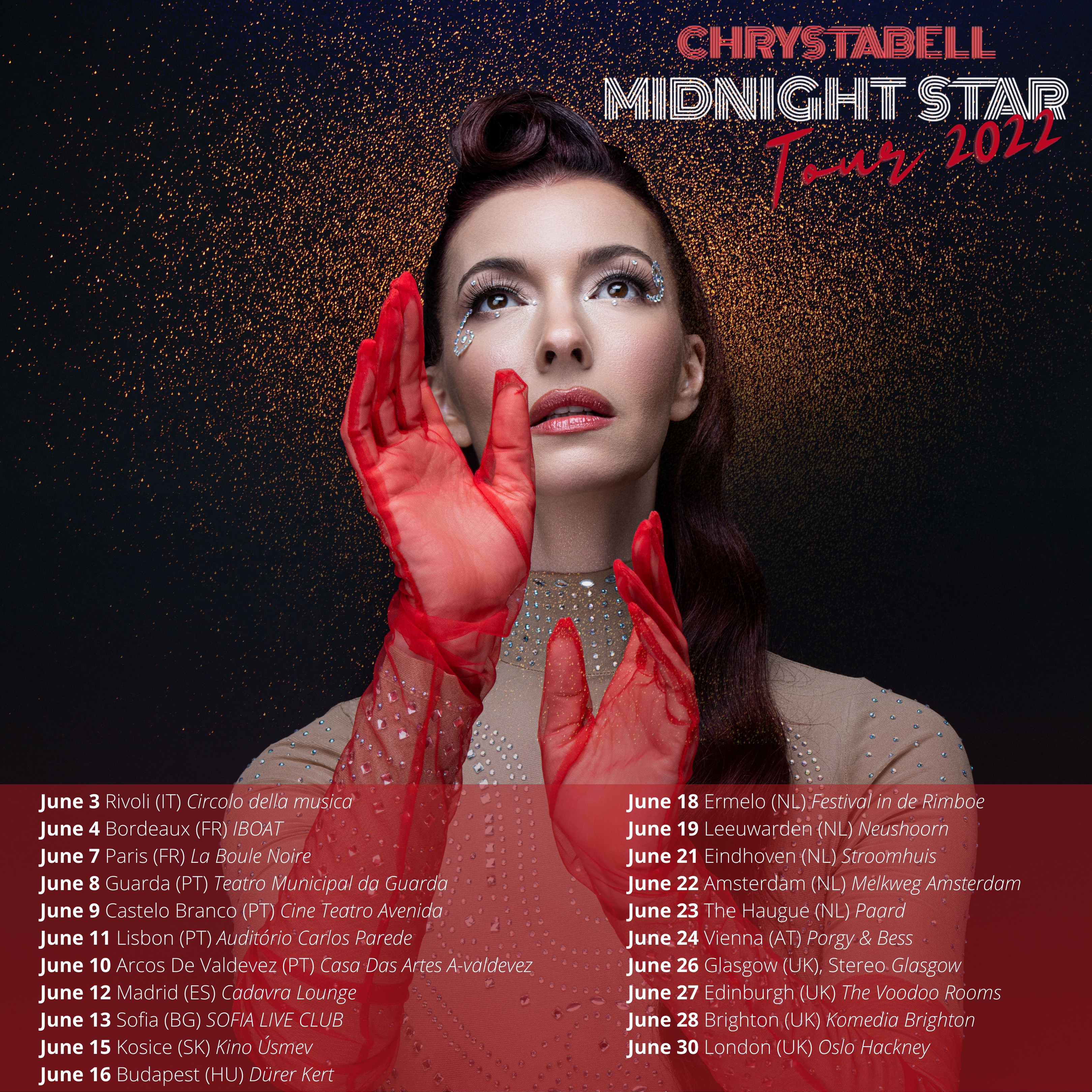 Chrystabell en tournée française pour la sortie de l'album Midnight Star