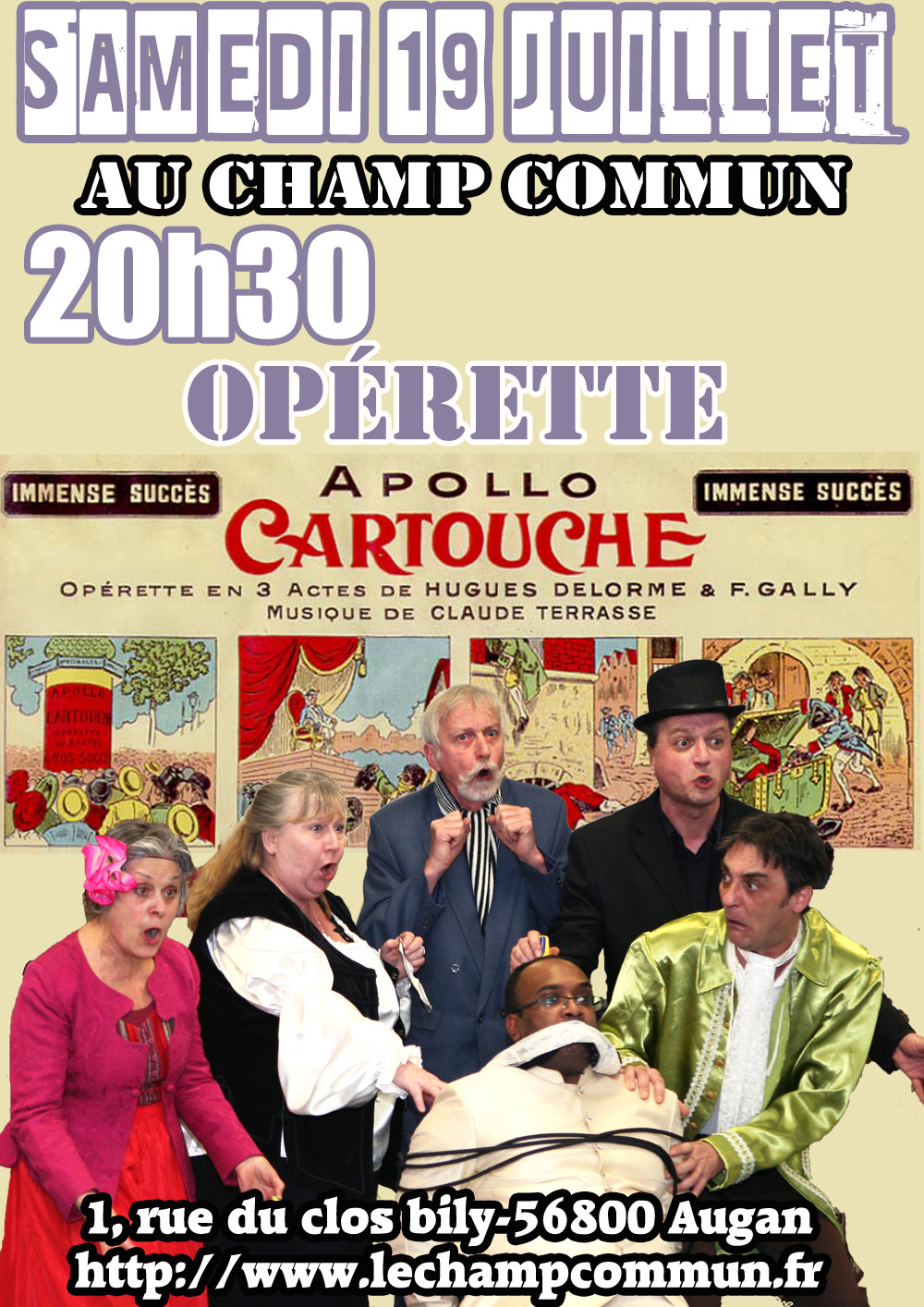 Samedi 19 juillet à 20h30 au Champ Commun- Conte opérette avec la Cie Voix de fête Samedi 19 juillet à 20h30 au Champ Commun- Conte opérette avec la Cie Voix de fête