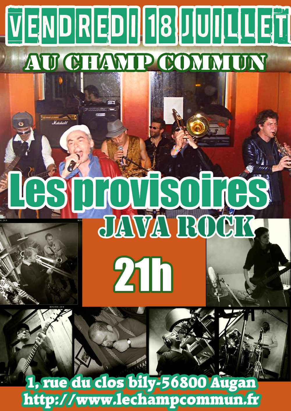 Vendredi 18 juillet à 21h au Champ Commun- Java rock avec les provisoires