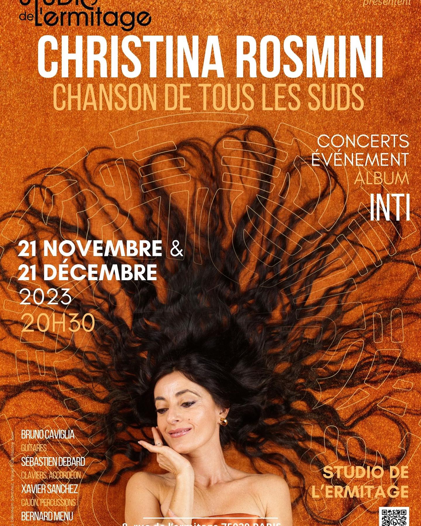 Christina Rosmini annonce deux dates au Studio de l'Ermitage pour l'album INTI