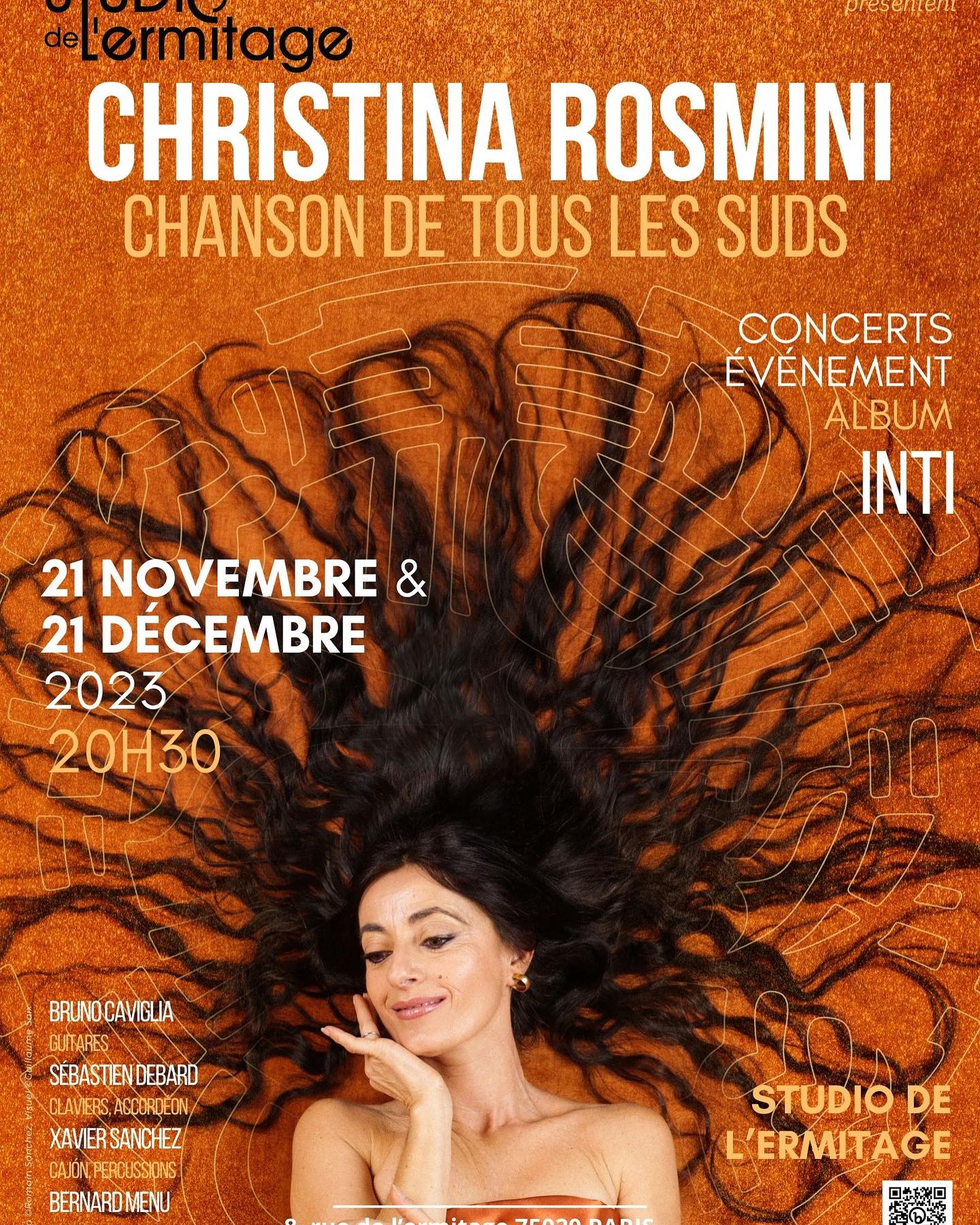 Christina Rosmini annonce deux dates au Studio de l'Ermitage pour l'album INTI Christina Rosmini annonce deux dates au Studio de l'Ermitage pour l'album INTI