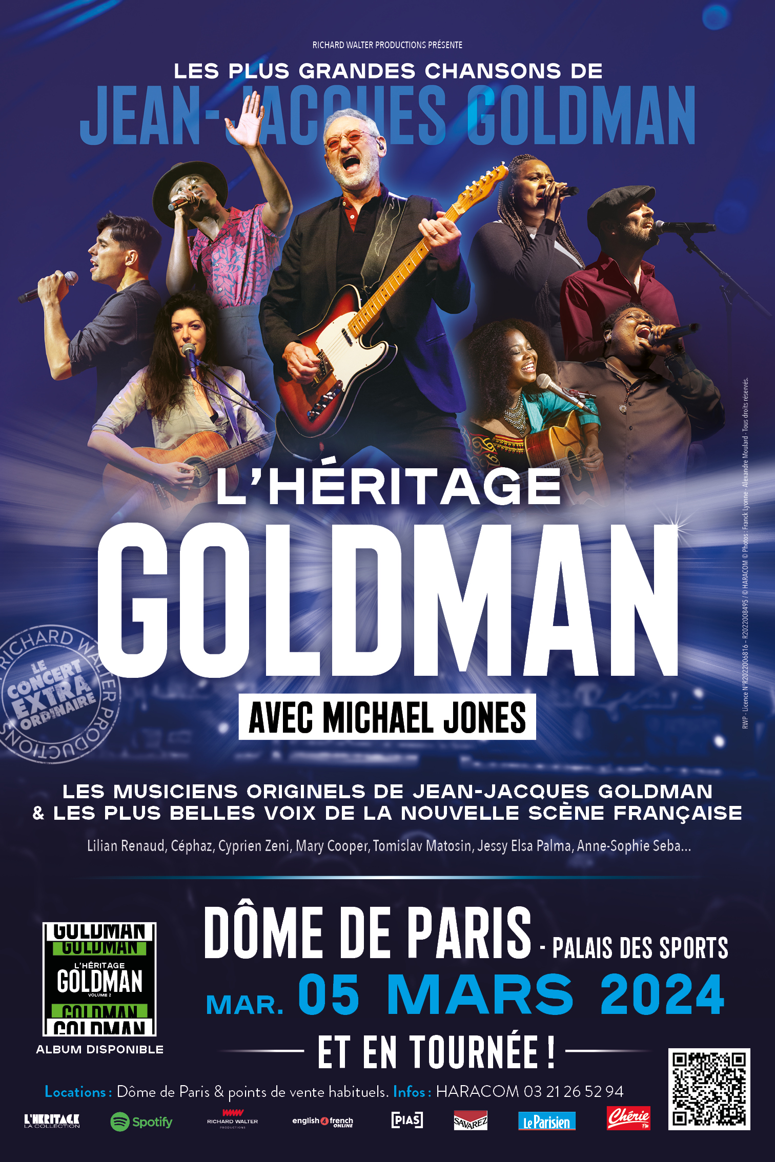 L'Héritage Goldman et Michael Jones en tournée 2024 et le 05/03/2024 au Dôme de Paris