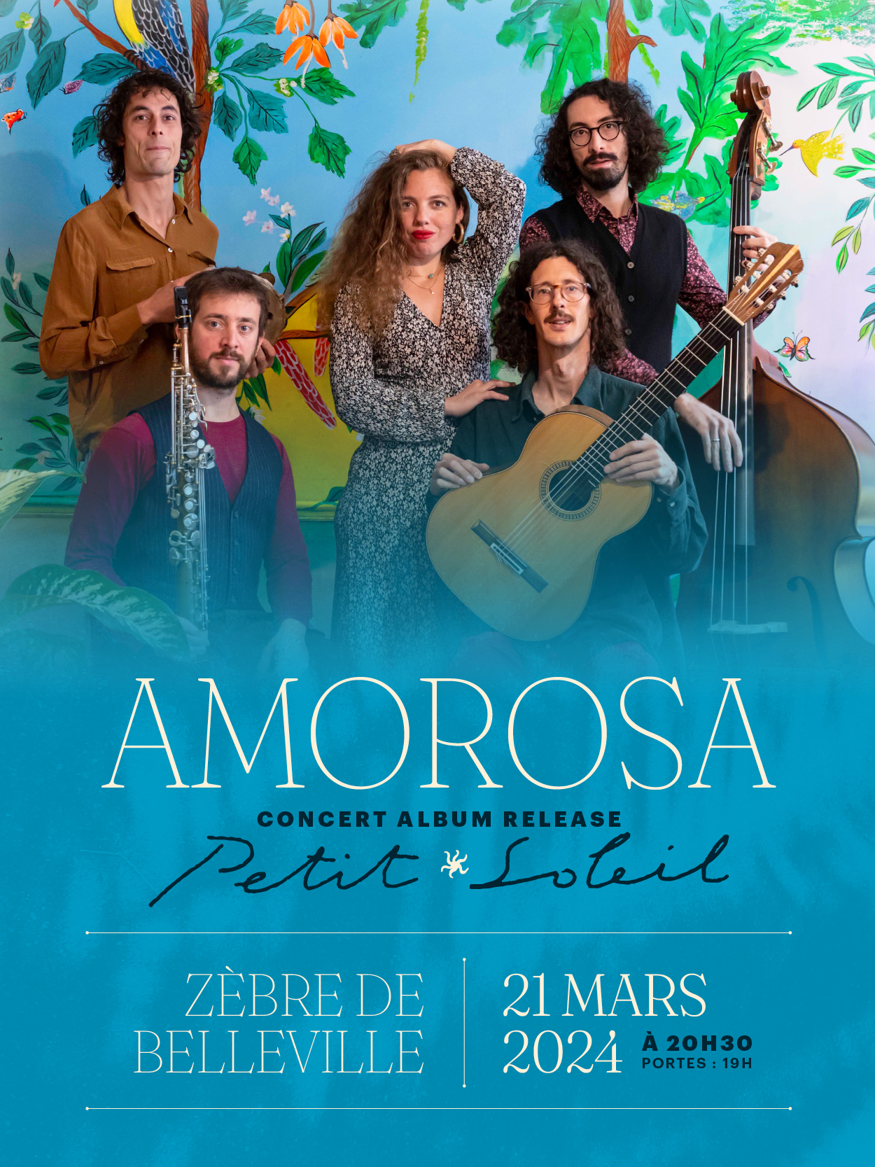 Amorosa au Zèbre de Belleville le 21 mars pour présenter son album Petit Soleil