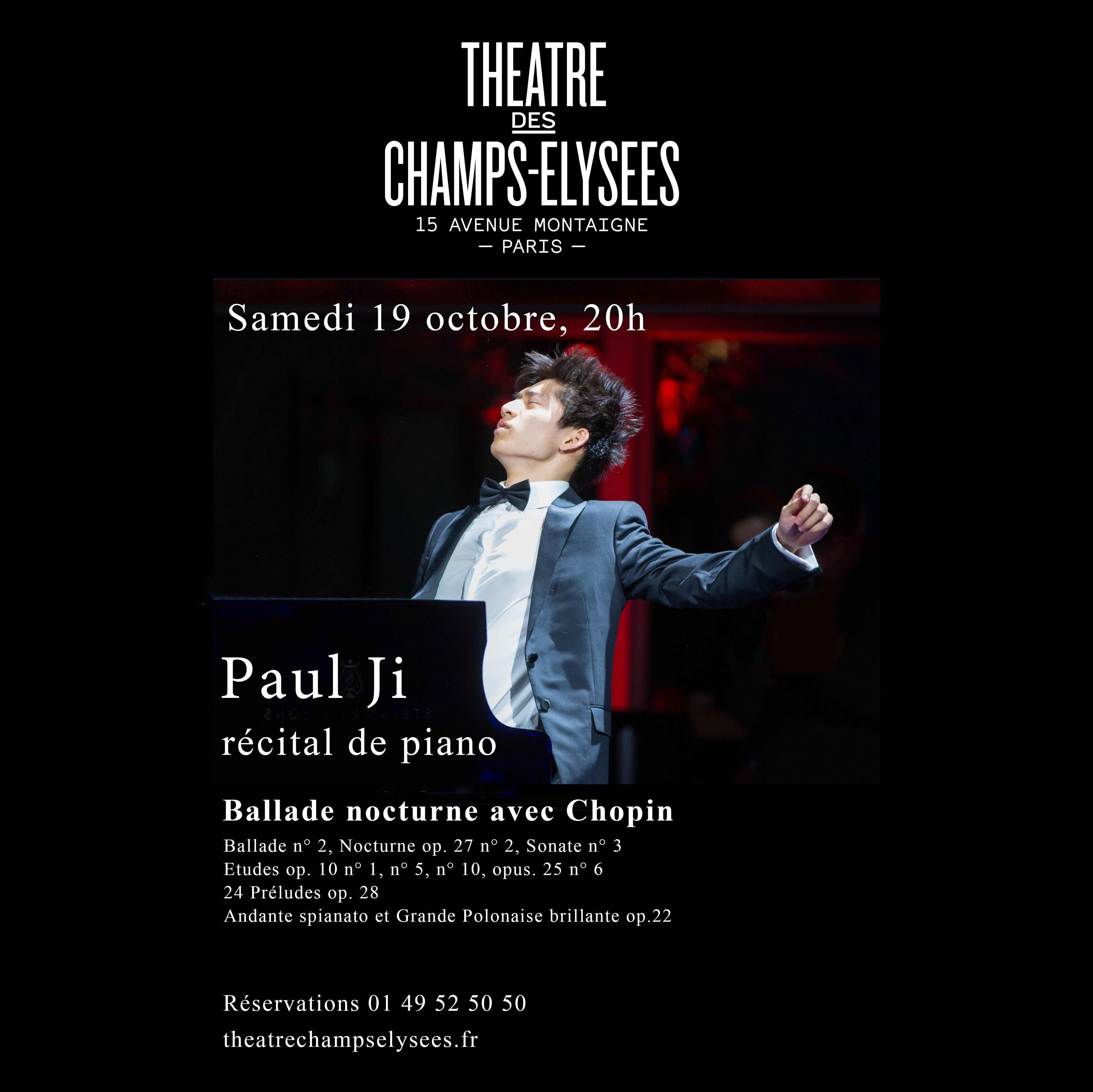 Paul Ji, son premier récital à Paris au Théâtre des Champs-Elysées le 19/10/2024 Paul Ji, son premier récital à Paris au Théâtre des Champs-Elysées le 19/10/2024