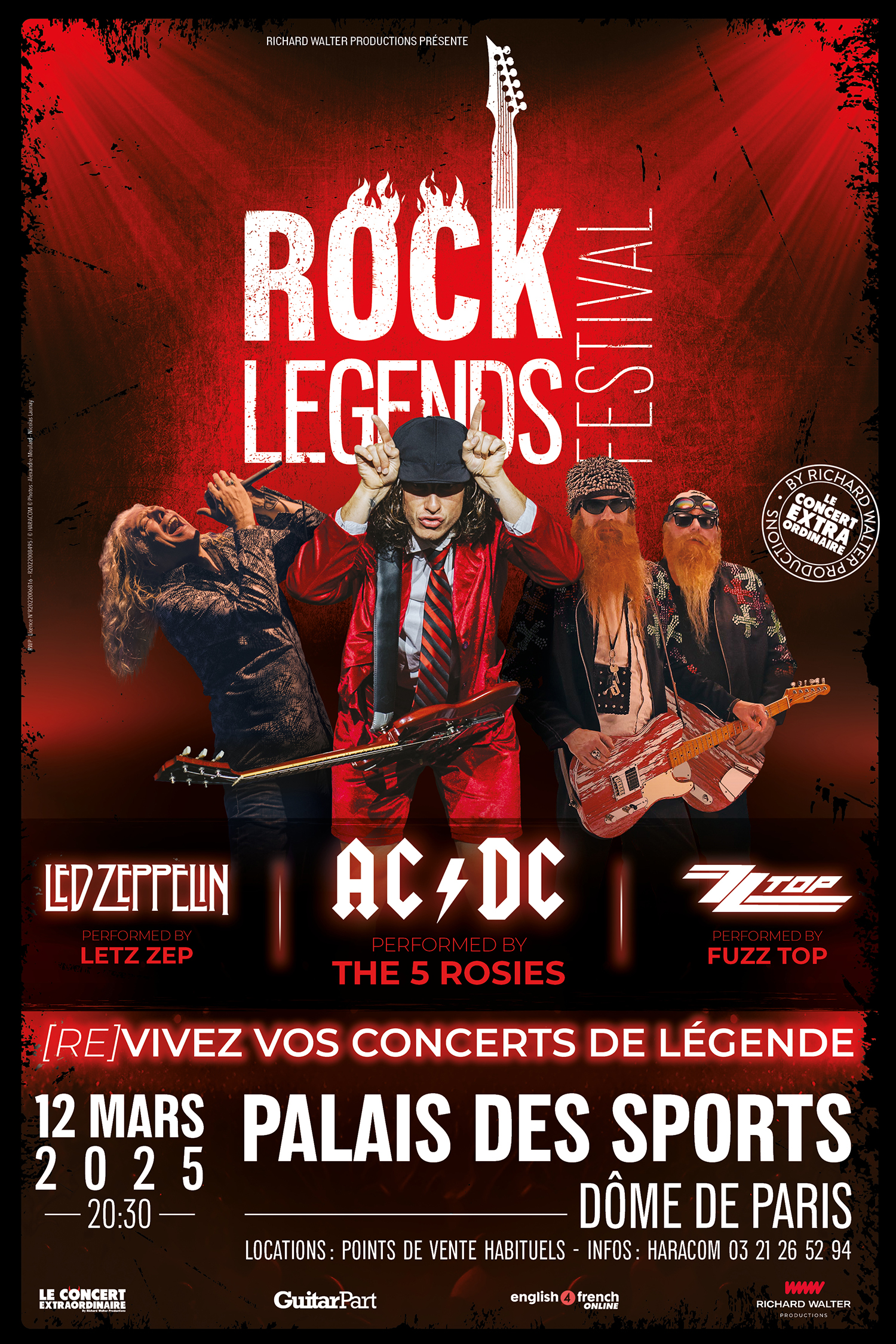 Rock Legends en tribute à AC/DC, LED ZEPPELIN et ZZ Top le 12 mars 2025 au Dôme de Paris Rock Legends en tribute à AC/DC, LED ZEPPELIN et ZZ Top le 12 mars 2025 au Dôme de Paris