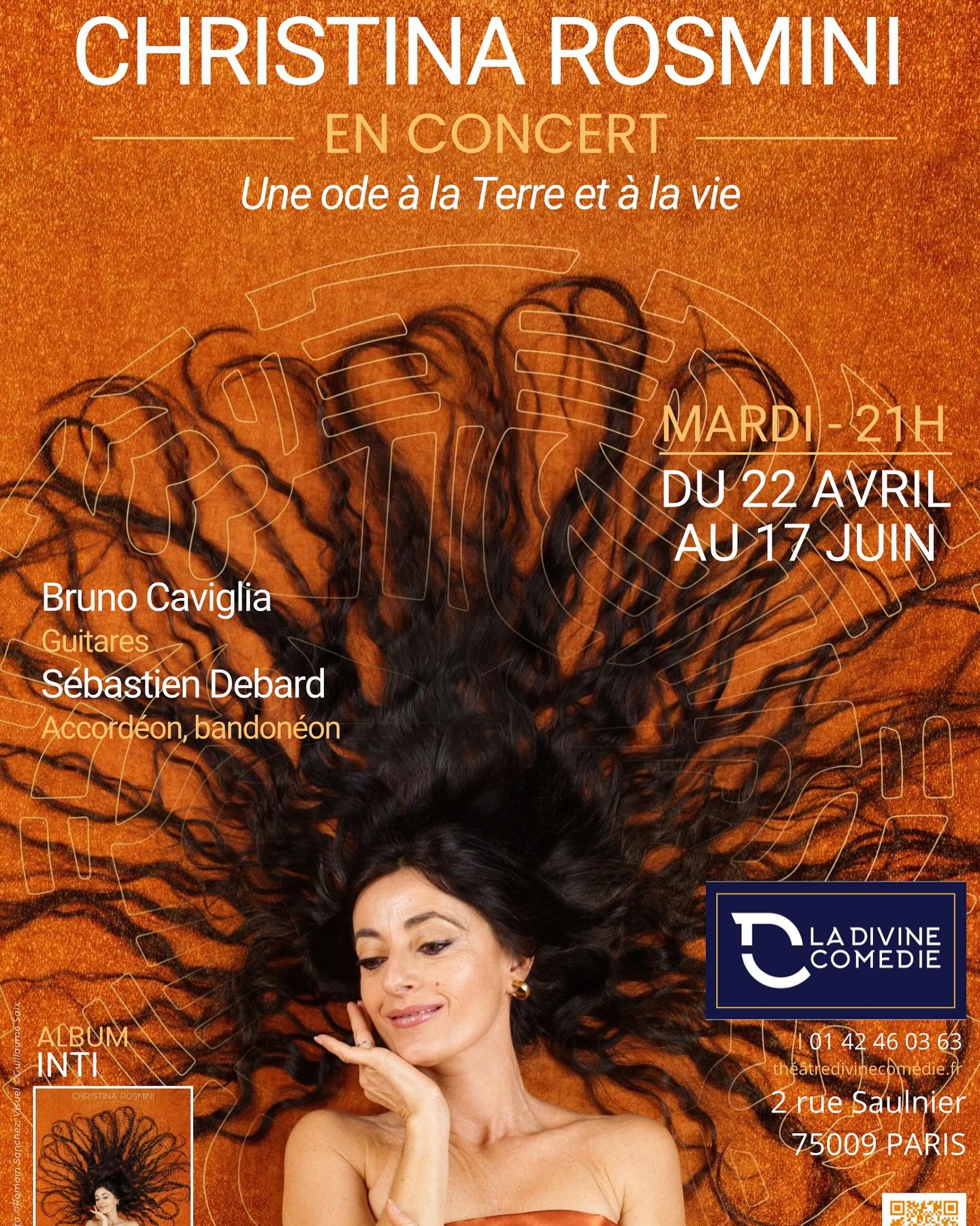 Christina Rosmini en concert le mardi à La Divine Comédie à Paris jusqu'au 17 juin 2025 Christina Rosmini en concert le mardi à La Divine Comédie à Paris jusqu'au 17 juin 2025