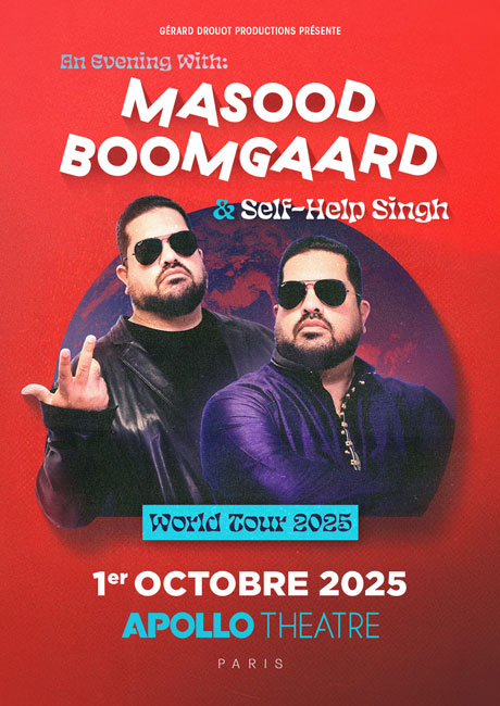 Masood Boomgaard en stand up à l’Apollo Théâtre à Paris