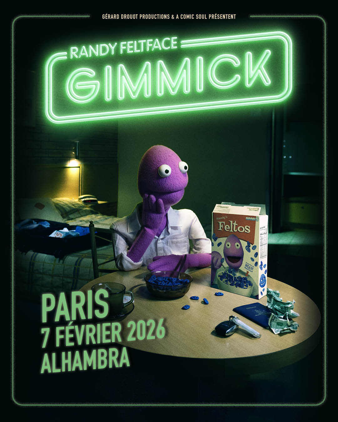 Randy Feltface en show comique à l'Alhambra à Paris