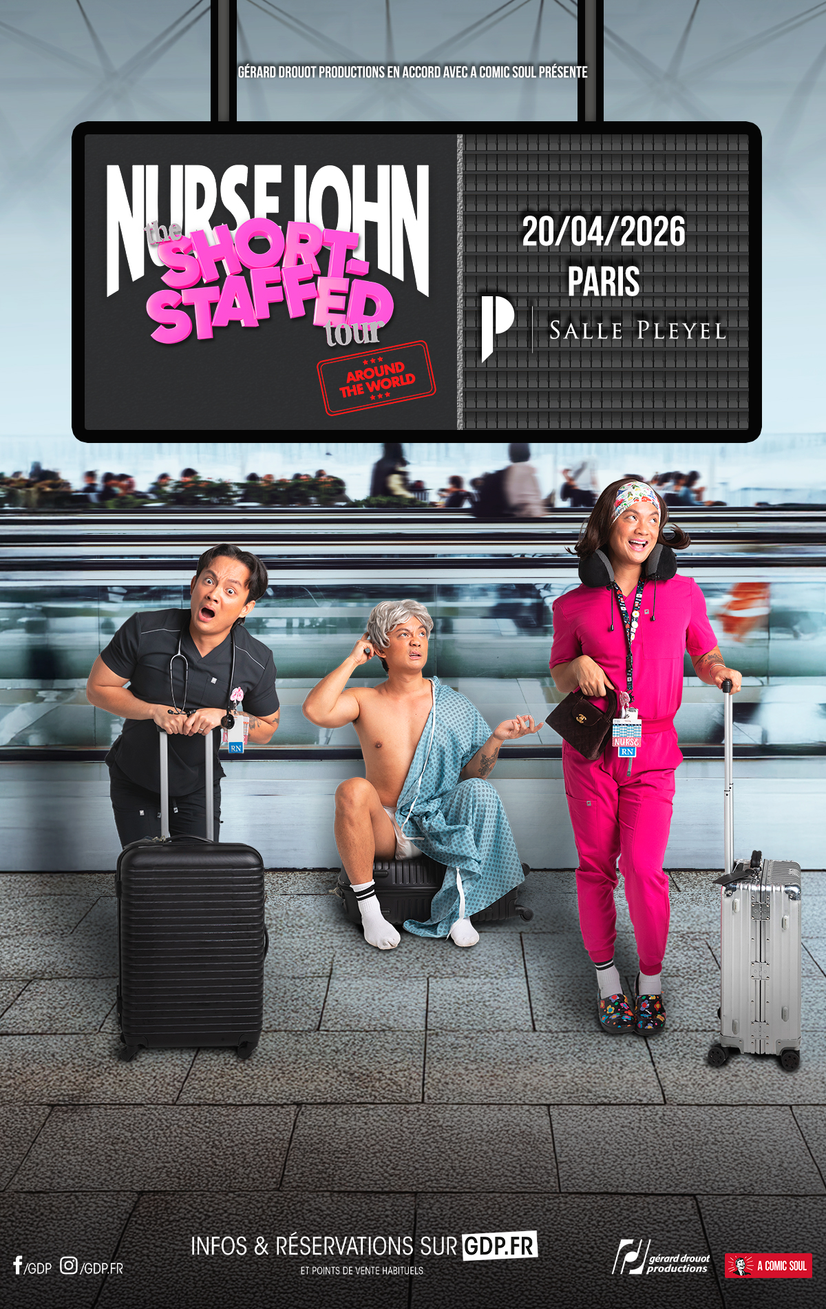 Nurse John débarque à la Salle Pleyel pour son stand up en anglais le 20 avril 2026