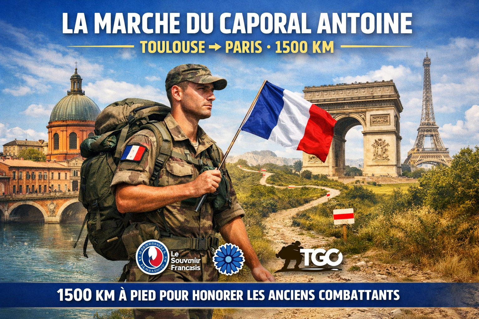 Marche du caporal Antoine (Toulouse → Paris, 1500 km)