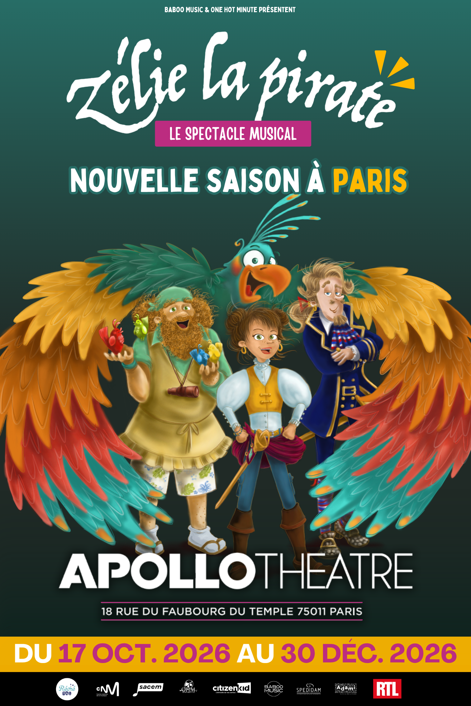 Zélie La Pirate : embarquement immédiat pour une aventure familiale à l'Apollo Théâtre