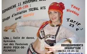 Stages Danses Orientales style Tribal ATS dimanche 11 novembre avec Santaly à Poix-de-Picardie